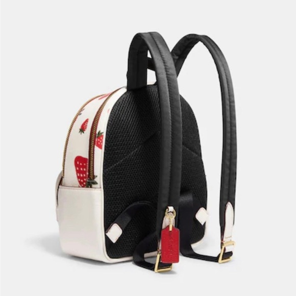 NWT Coach Wild Strawberry Print Mini Court Backpack Multifunction - Picture 4 of 4